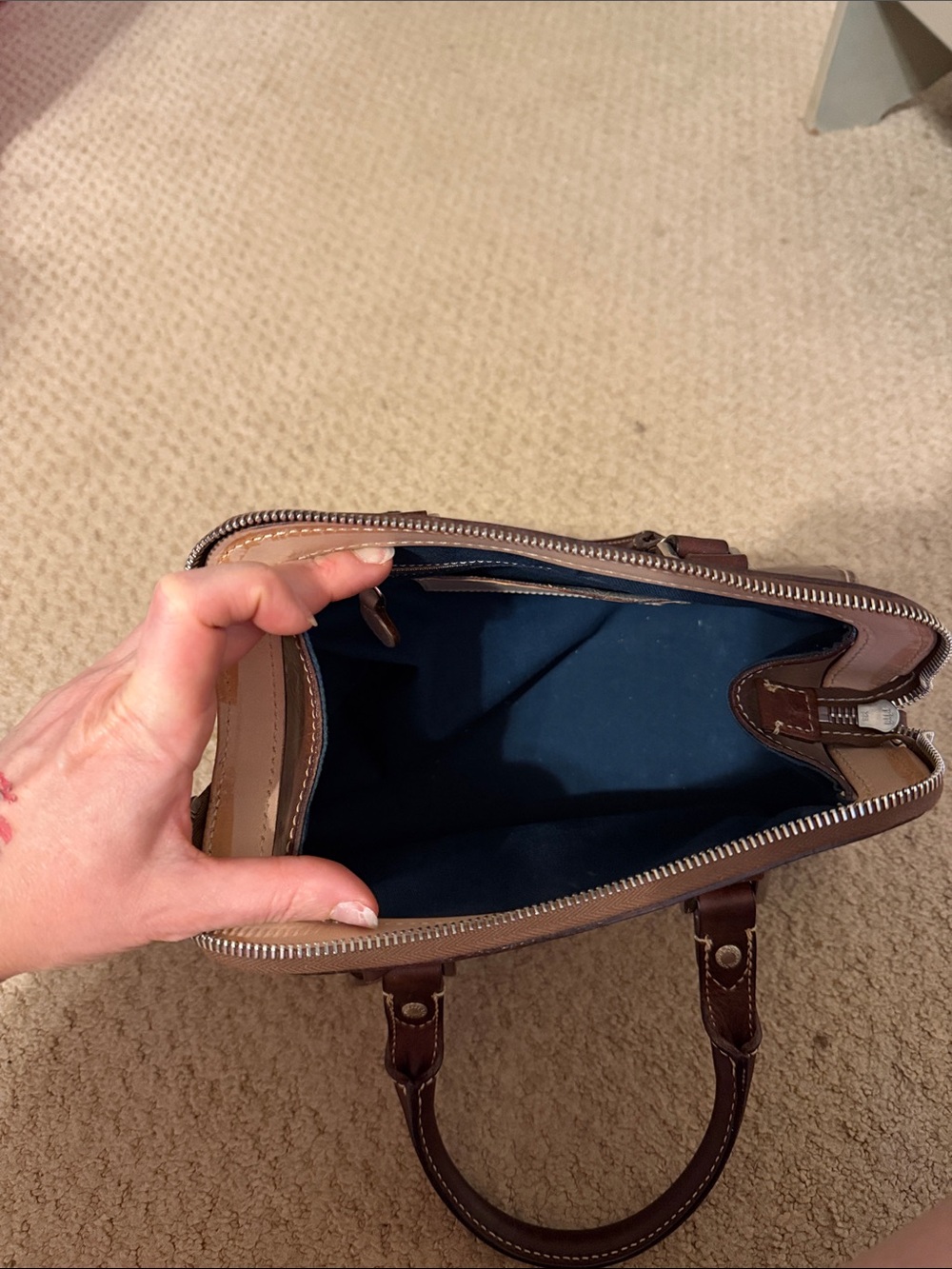 Dooney & Bourke Chocolate Brown Leather Satchel - Picture 9 of 11